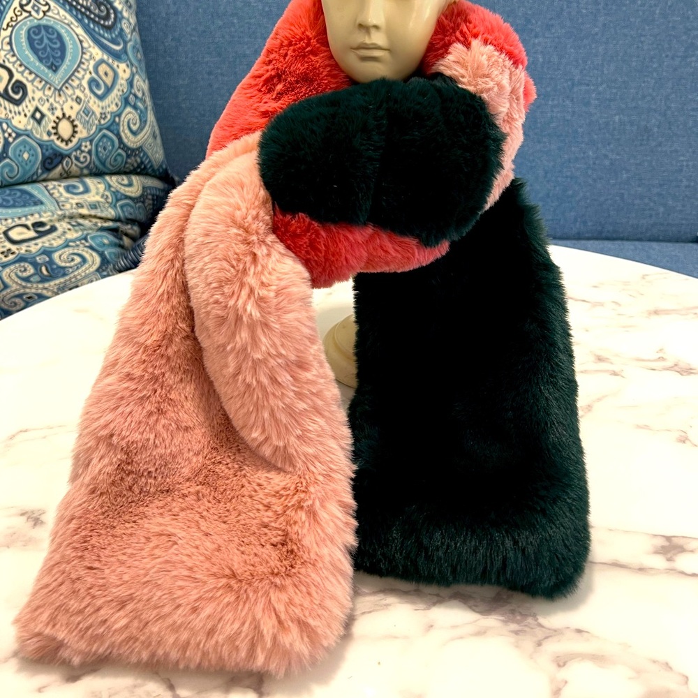 NEW BCBG Generation multi colour faux fur scarf from Sax on Fifth